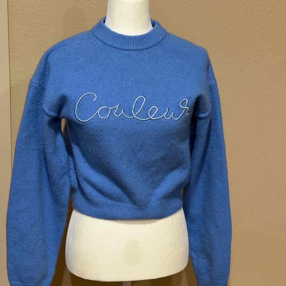 H&M Blue Crew Neck Sweater